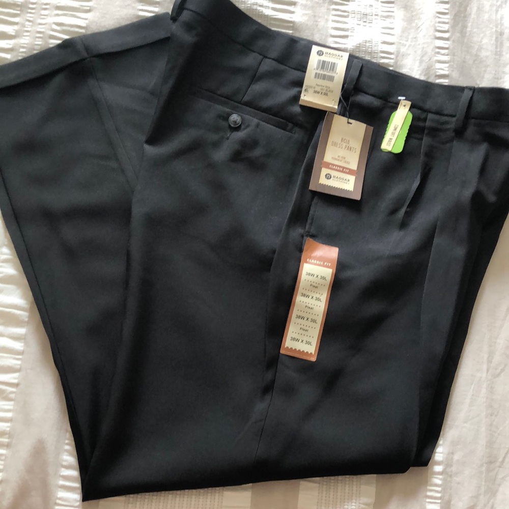 Haggar men’s black dress pants 38W X 30L
